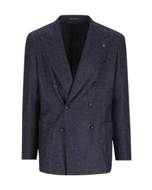 Tagliatore Blue Long-Sleeve Blazer for men