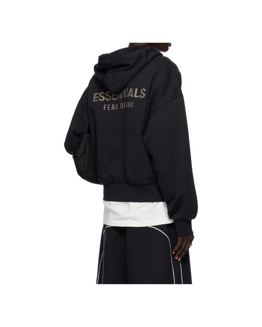 Fear Of God Black Zipper Hooded Sweatshirt for men