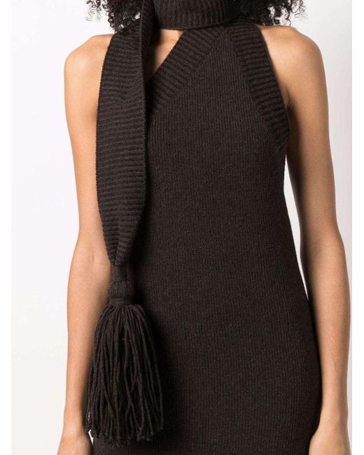 Bottega Veneta Black Wraparound Neck Dress