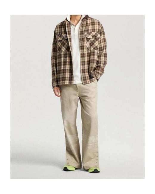 Palm Angels Brown Checked Shirt for men