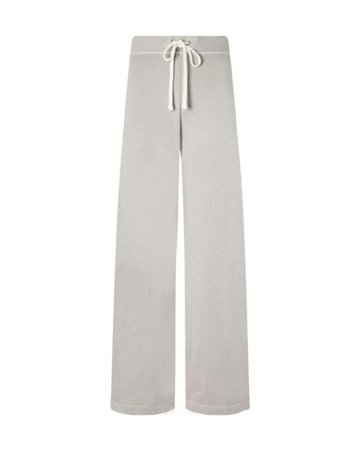 James Perse White Cotton-Terry Wide-Leg Track Pants