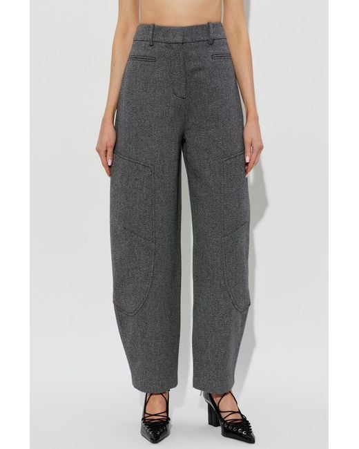 Ganni Gray Casual Trousers With Belt Loops