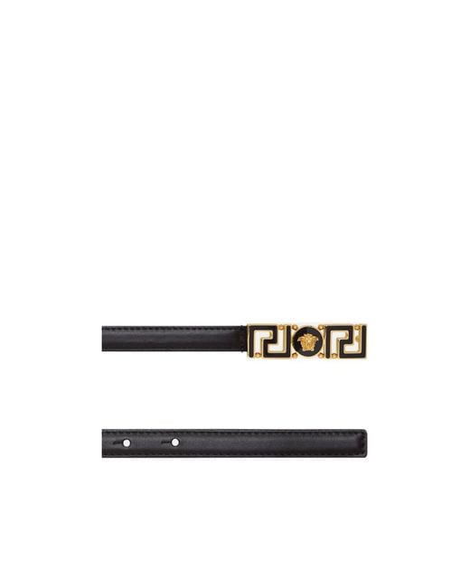 Versace White Logo Detailed Buckle Belt