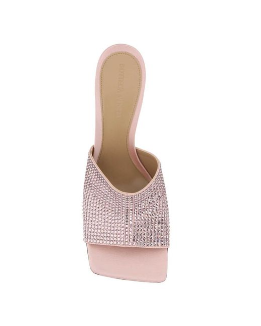 Bottega Veneta Pink Embellished Stretch Mules