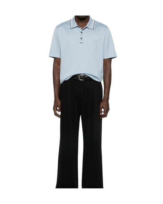 Ferragamo Blue Short-Sleesleeved Polo Shirt for men