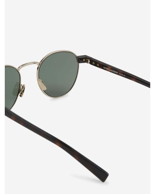 Saint Laurent Green Eyewear Sl 707 Round Frame Sunglasses for men
