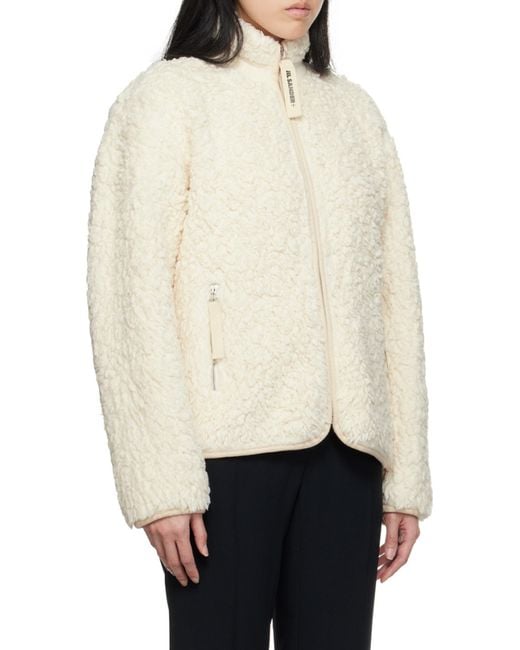 Jil Sander Natural High-Neck Zipped Jacket