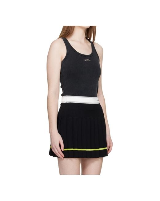 Casablanca Black Logo Plaque Ribbed Tank Top