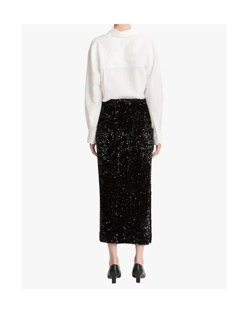 Vince Black Sequin Pencil Skirt