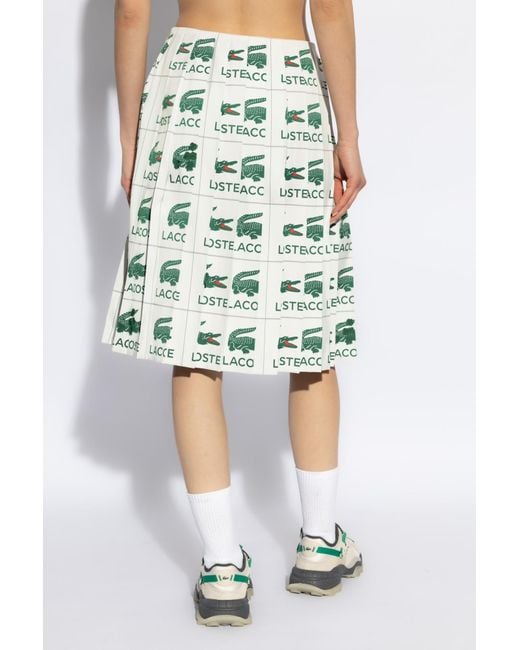 Lacoste Green Embroidered Pleated Skirt