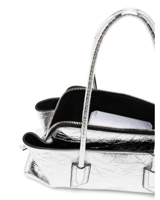 The Attico White The Crinkled Double-Handle Shoulder Bag