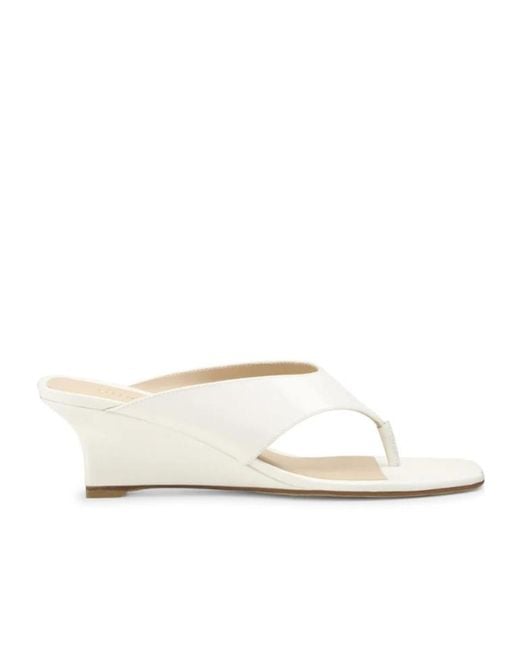 Stuart Weitzman White Vinnie Wedge Thong 50