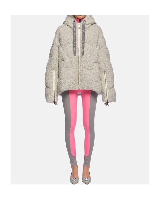 Khrisjoy Gray Bouclé Zip-Up Oversized Jacket