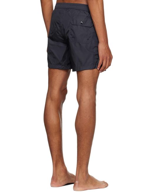 Moncler Blue Logo Patch Boxer Swim Shorts for men