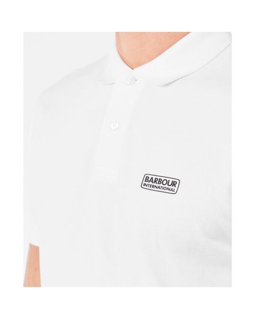 Barbour White Logo Short-Sleeve Polo Shirt for men