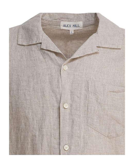 Alex Mill Gray Camp Linen Shirt for men