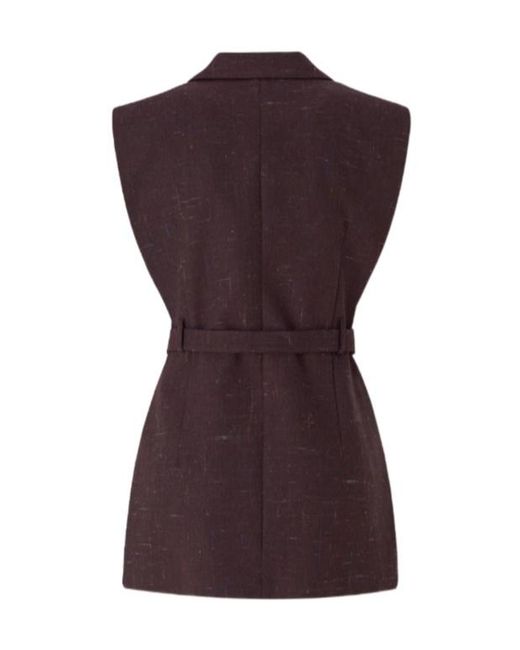 Pinko Purple Belted Sleeveless Jacket
