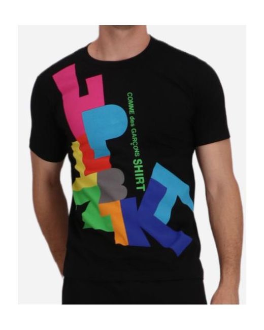 Comme des Garçons Black Abstract-Print T-Shirt for men