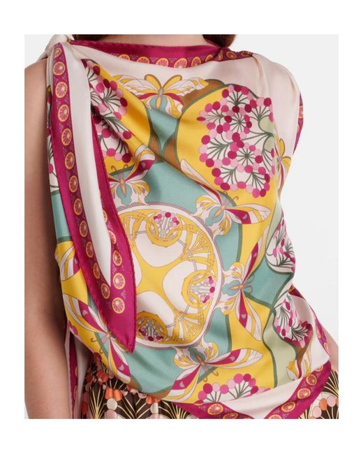 LaDoubleJ White Florette Placée Asymmetric Silk Twill Top
