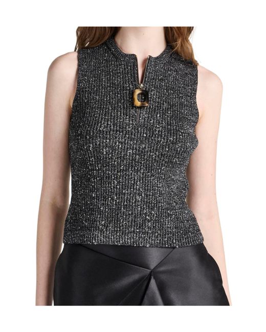 J.W. Anderson Black Ribbed-Knit Zip-Up Vest