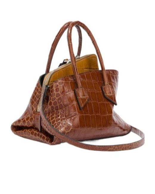 The Attico Brown The La Passeggiata Mini Top Handle Bag