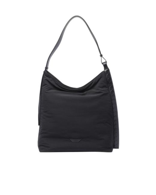 Bottega Veneta Black Logo Patch Shoulder Bag for men