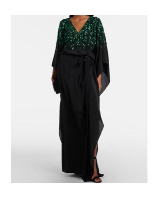 Roberto Cavalli Black Sequined Silk Gown