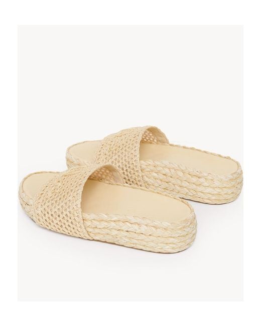 Chloé Natural Chloé Isla Raffia-Effect Slides