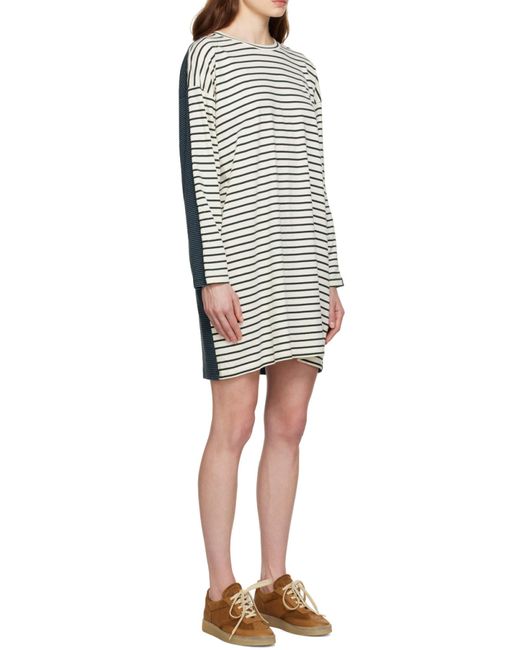 MM6 by Maison Margiela Multicolor Two-Tone Striped Long-Sleeve T-Shirt Dress