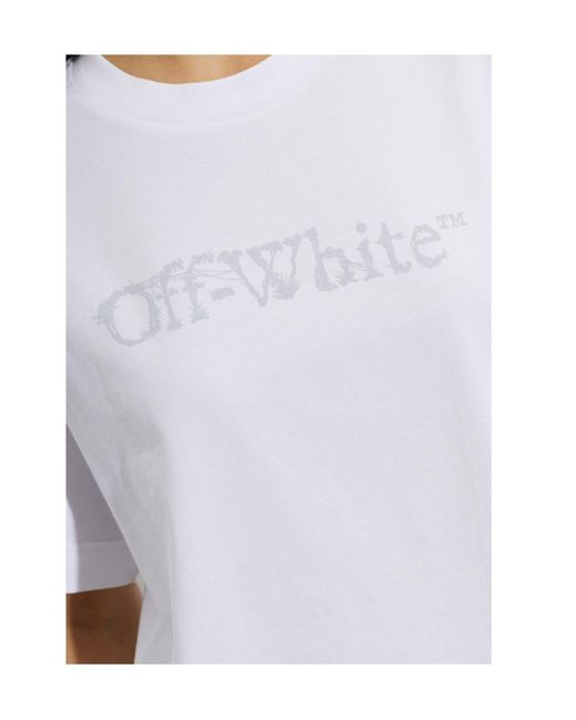 Off-White c/o Virgil Abloh White Cropped Short-Sleeve T-Shirt