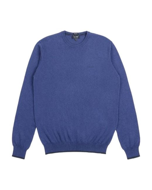 Armani Jeans Blue Round Neck Patch Pullover for men