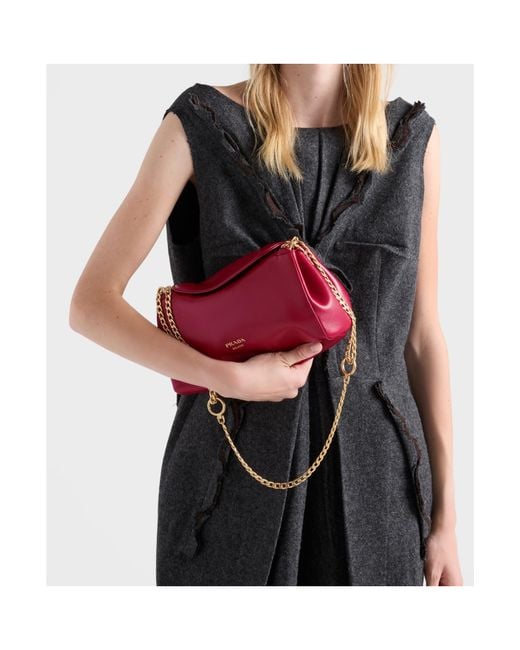 Prada Red Small Tumulte Nappa Leather Bag