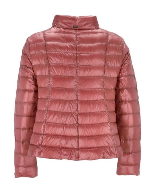Herno Red Zip-Up Padded Jacket