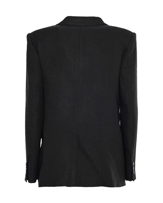 Elisabetta Franchi White Double-Breasted Gabardine Jacket