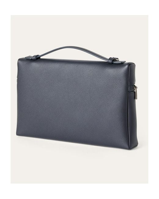 Loro Piana Blue Zippered Clutch for men