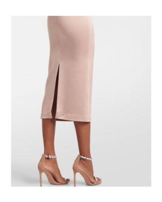 Alex Perry White Sweetheart Satin Crepe Midi Dress