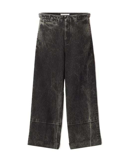 Lanvin Gray Belted Wide-Leg Jeans for men