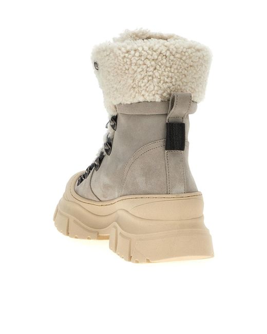 Brunello Cucinelli Natural Lacing Short Boots