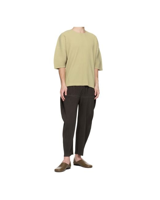 Homme Plissé Issey Miyake Black Elastic Waist Casual Pants for men