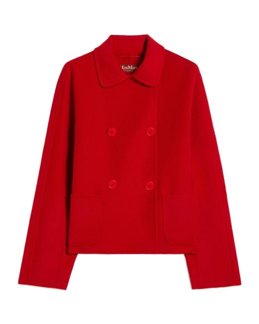Max Mara Red Wool And Cashmere Jacket