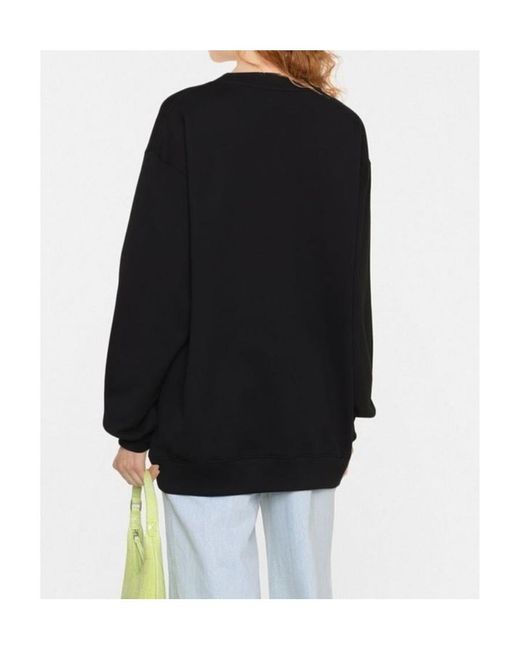 Moschino Black Graphic-Print Crew Neck Sweatshirt