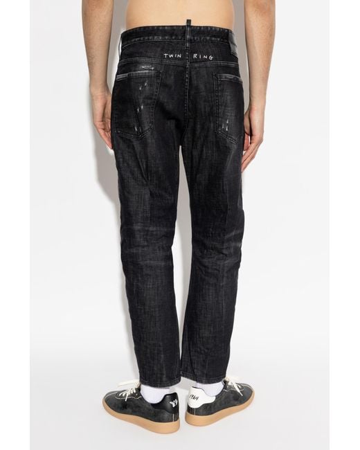 DSquared² Black Jeannsy Bro Distressed Jeans for men