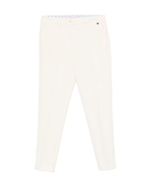 Liu Jo White Logo-Plaque Trousers