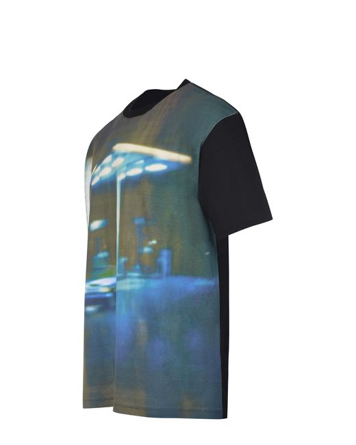 ANDERSSON BELL Blue Graphic Print T-Shirt for men