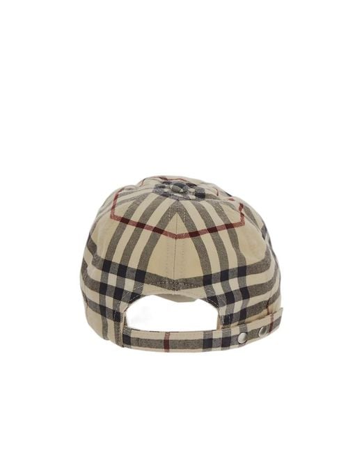 Burberry Gray Checked Curved-Peak Baseball Cap for men