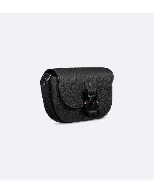 Dior Black Mini Saddle Messenger Bag With Flap for men