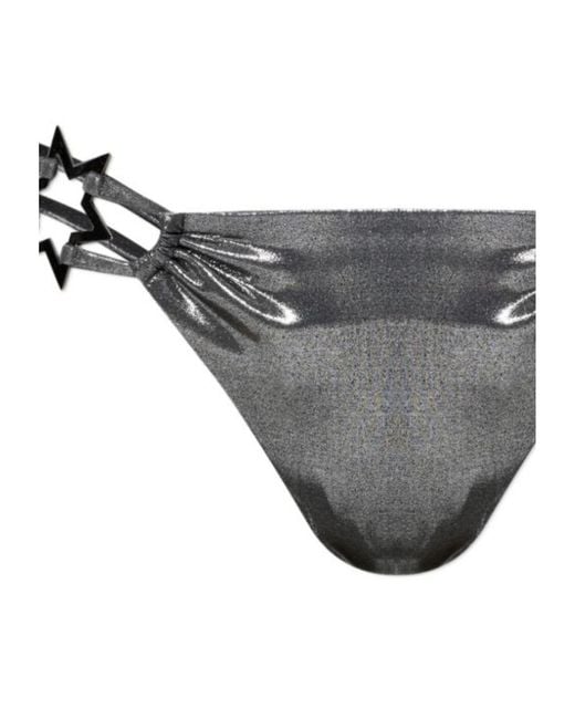 M I S B H V Gray Star-Appliqué Bikini Bottoms