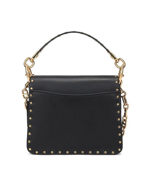 COACH Rivet Detail Shoulder Bag in Black | Lyst