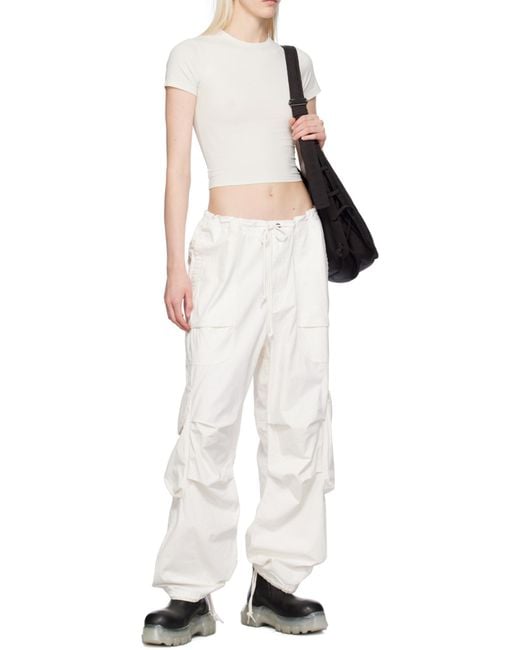 Entire studios White Short Sleeved Crewneck Cropped T-Shirt