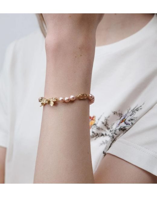 Dior Metallic Cd Bow Bracelet